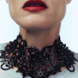 Zara Black Beaded Choker Necklace 4736/271